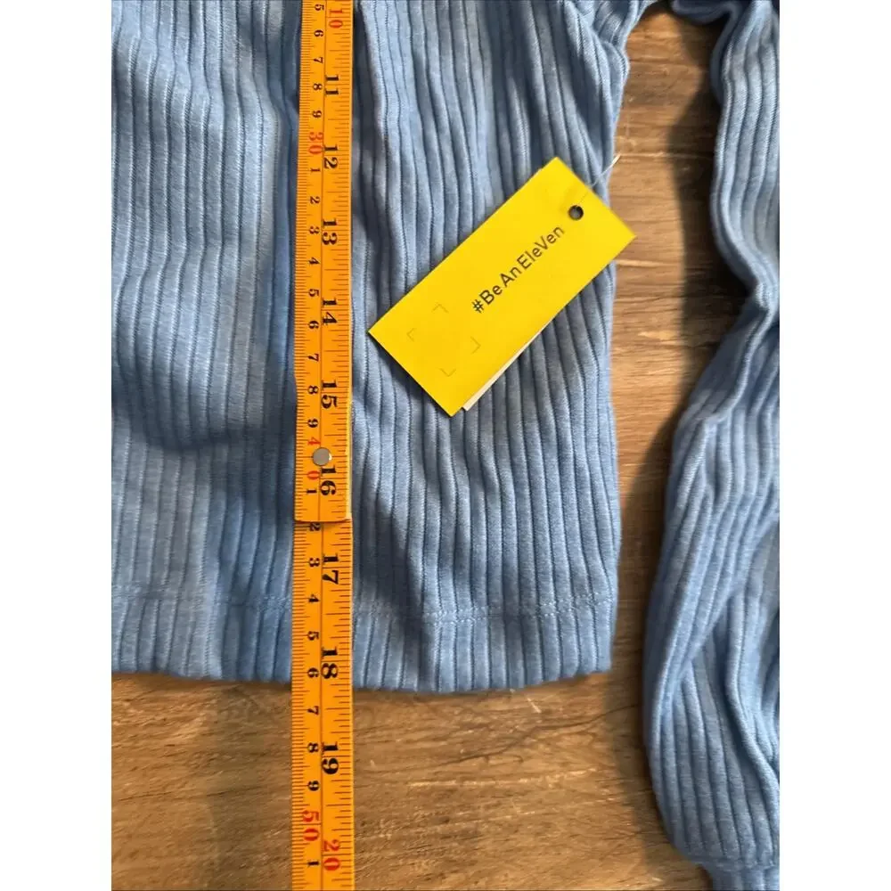 Eleven By Venus Williams Razzle Dazzle Longsleeve Pullover M Blue Ribbed